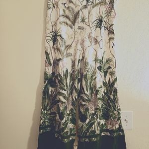 Jungle Print Wide Leg Pants